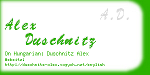 alex duschnitz business card
